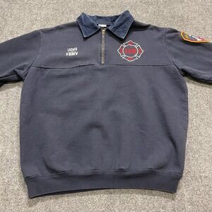 Vintage FDNY Fire Department of New York " 9/11 Memorial " 1/4 Zip Sweatshirt